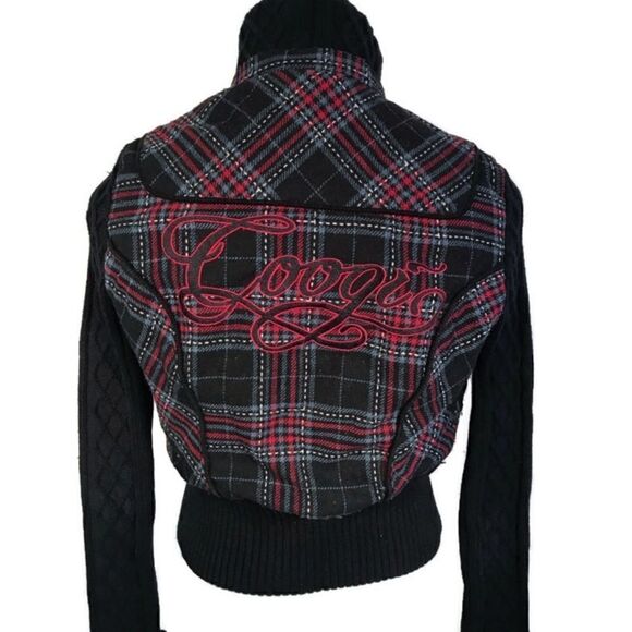 Coogi Plaid Button Down Sweater Jacket Sz S - Picture 1 of 7